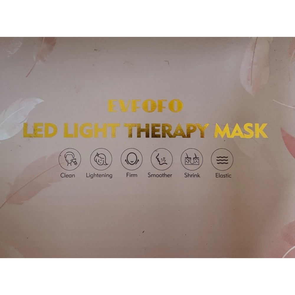EVFOFO LED Light Therapy Face Mask Photon Skin Rejuvenation Pink Skincare Device